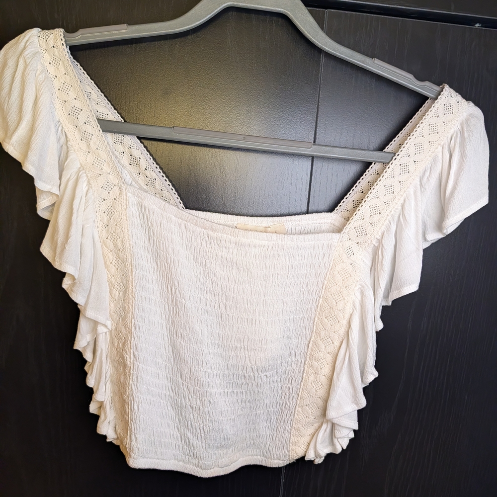 ILLA ILLA Lace Ruffle Cottagecore Fairy Crop Top | Ren Faire Boho - Picture 3 of 7